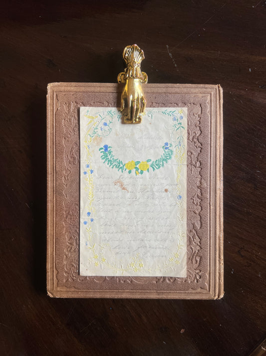 Antique Letter with Foral Hand-painted Boarder