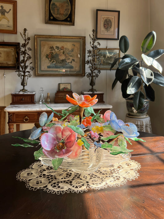 Mid-Century Italian Murano-Style Glass Floral Centerpiece