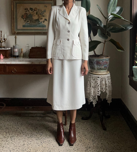 Nan Buntly White Two-Piece Suit · Petti-Kool · Bur-Mil Rayon