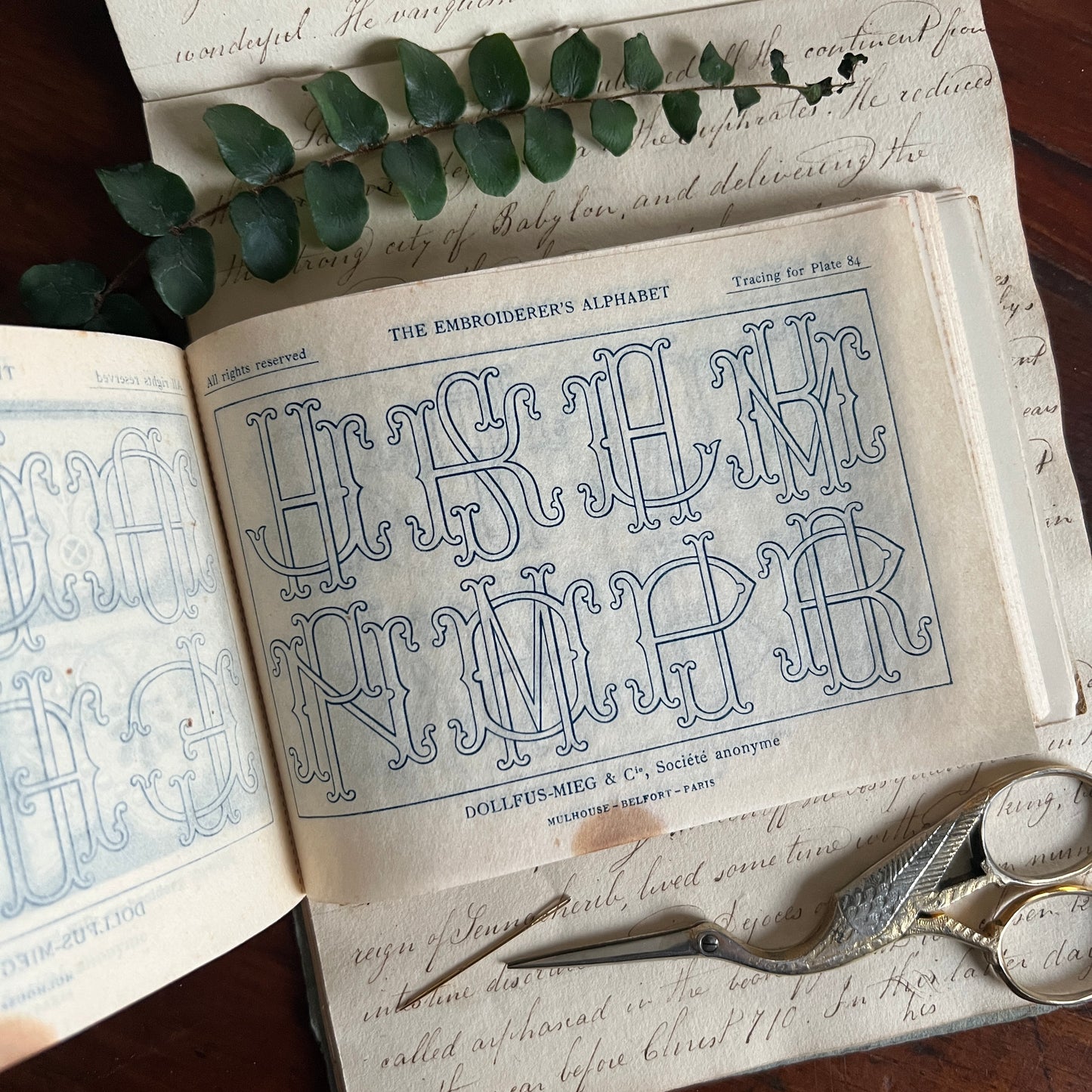 The Embroiderer's Alphabet - DMC Library - Embroidery Pattern Booklet, Monogram Pattern and Designs