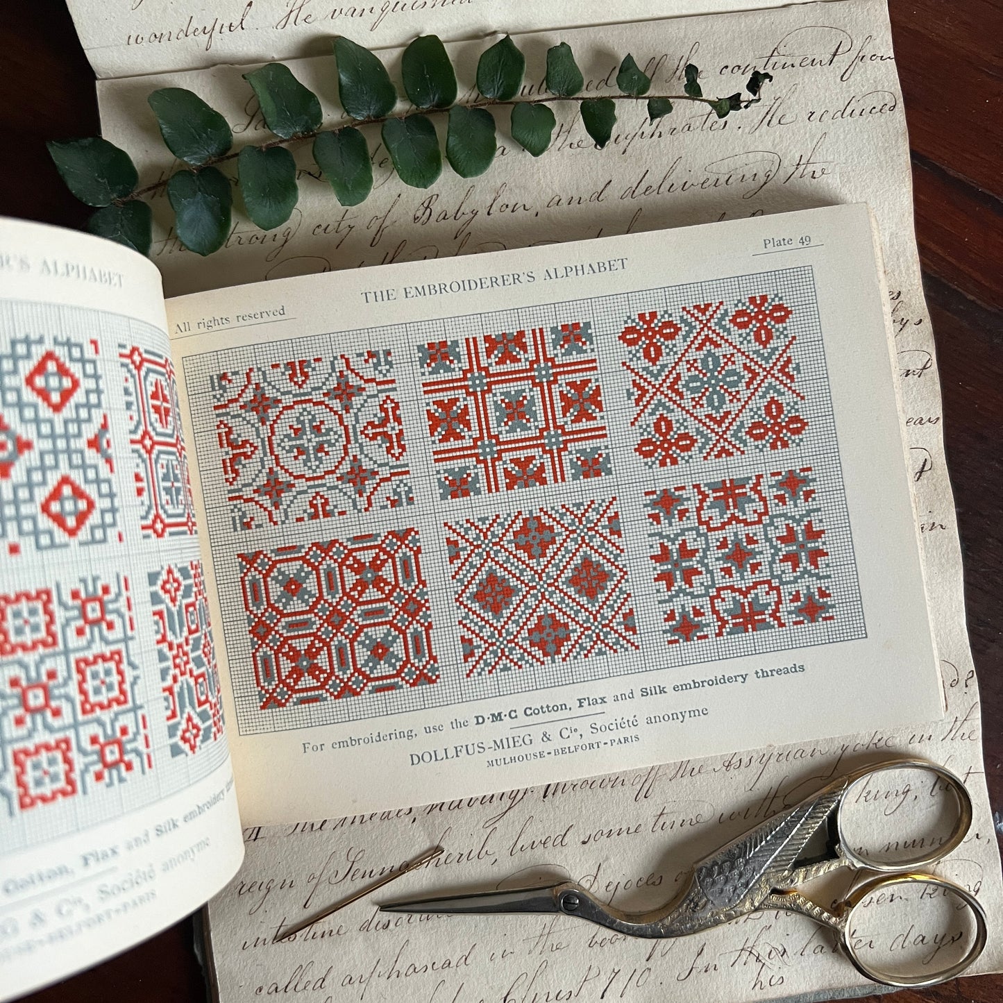 The Embroiderer's Alphabet - DMC Library - Embroidery Pattern Booklet, Monogram Pattern and Designs