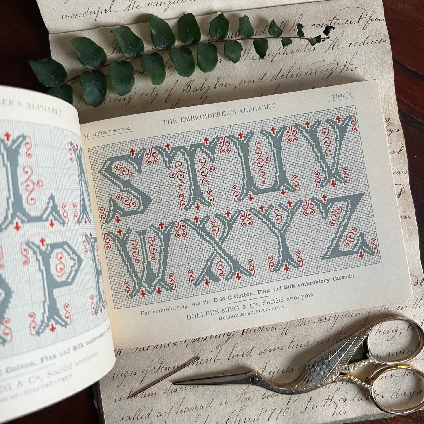 The Embroiderer's Alphabet - DMC Library - Embroidery Pattern Booklet, Monogram Pattern and Designs
