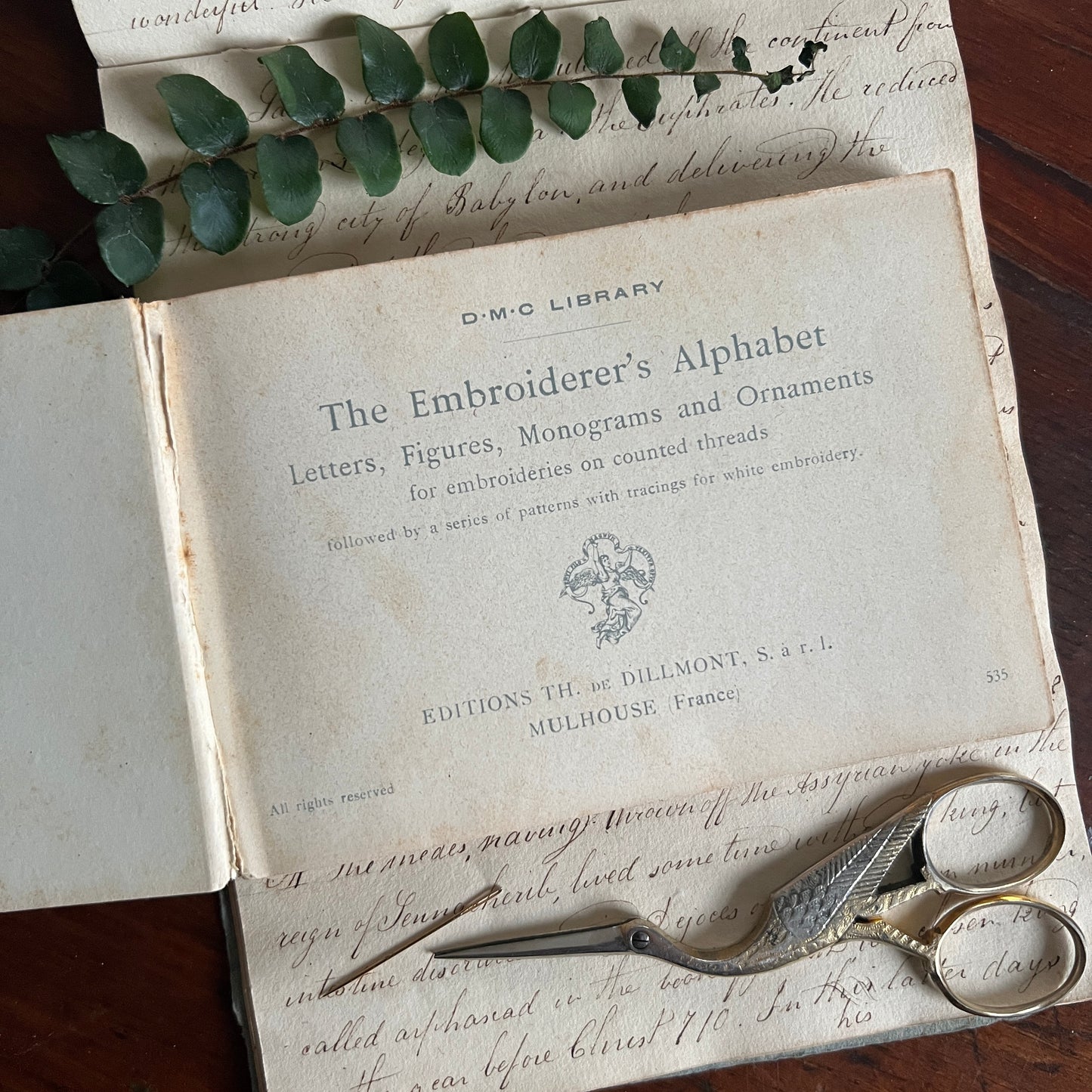The Embroiderer's Alphabet - DMC Library - Embroidery Pattern Booklet, Monogram Pattern and Designs