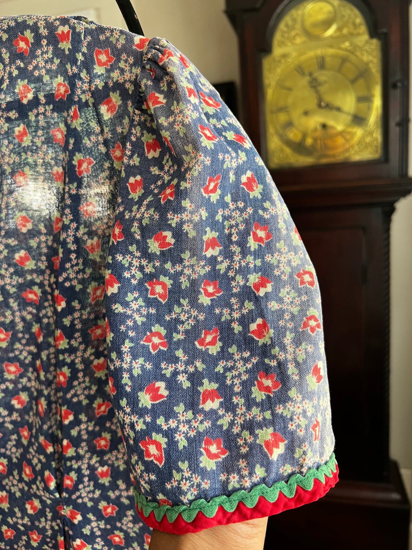 1930s Blue Calico Work House Dress