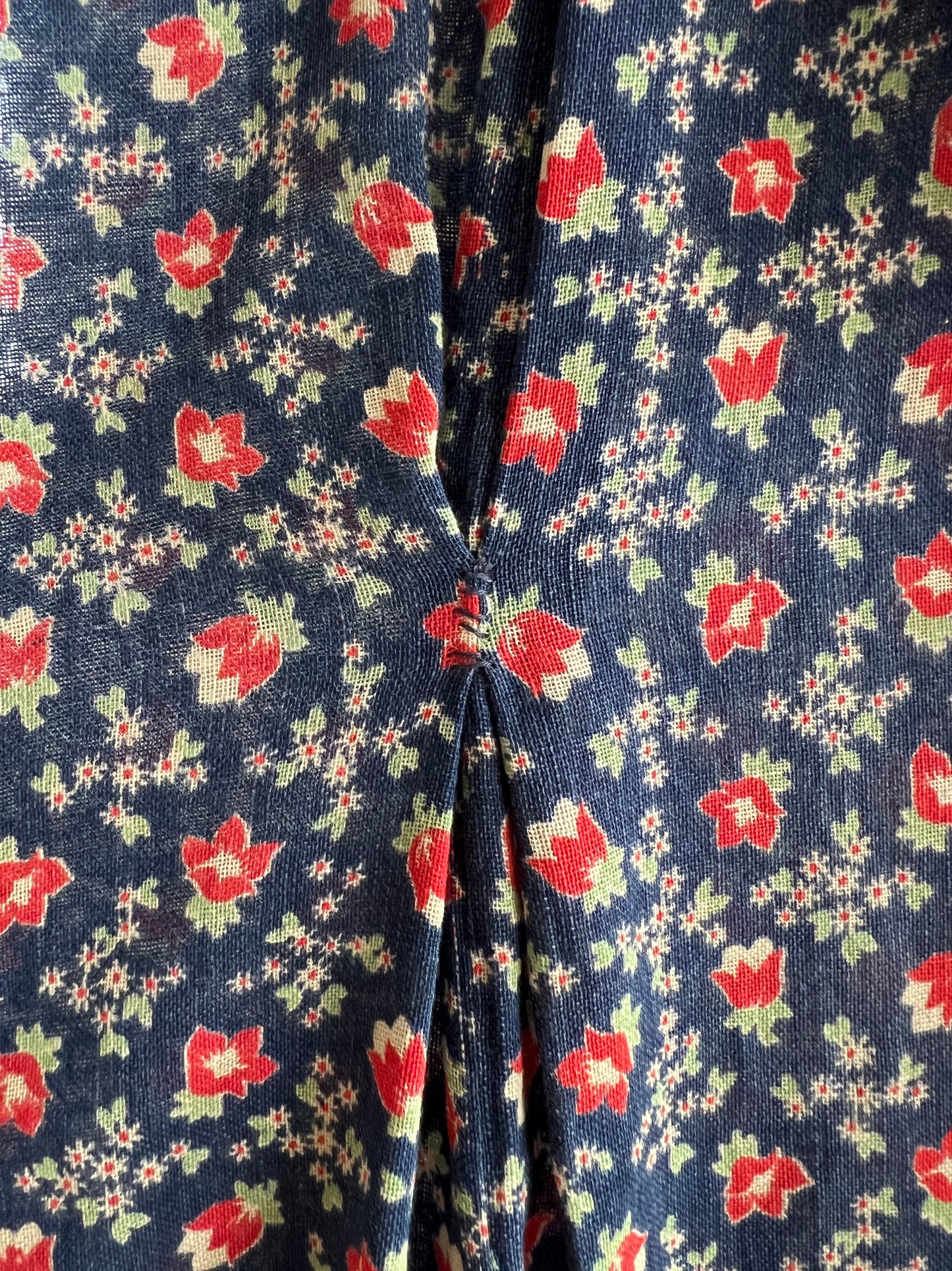 1930s Blue Calico Work House Dress