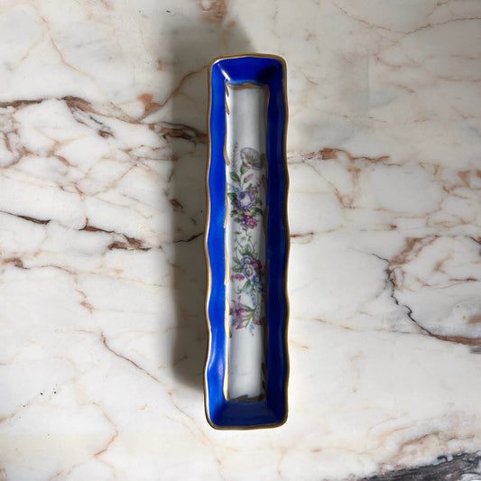 Blue Floral French Pen Tray