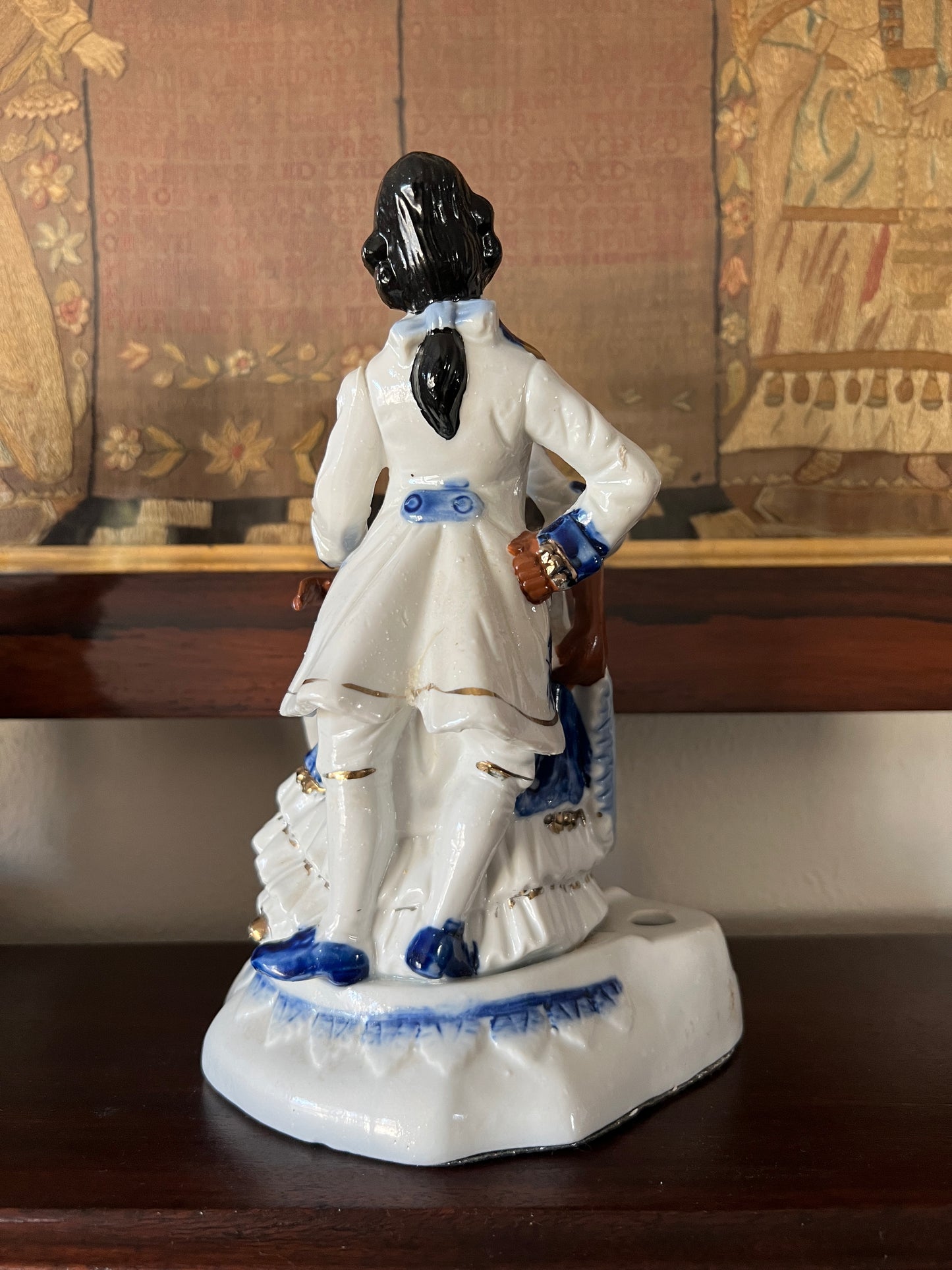Victorian Revival Style Porcelain Statue of Black Couple - Hollywood Regency