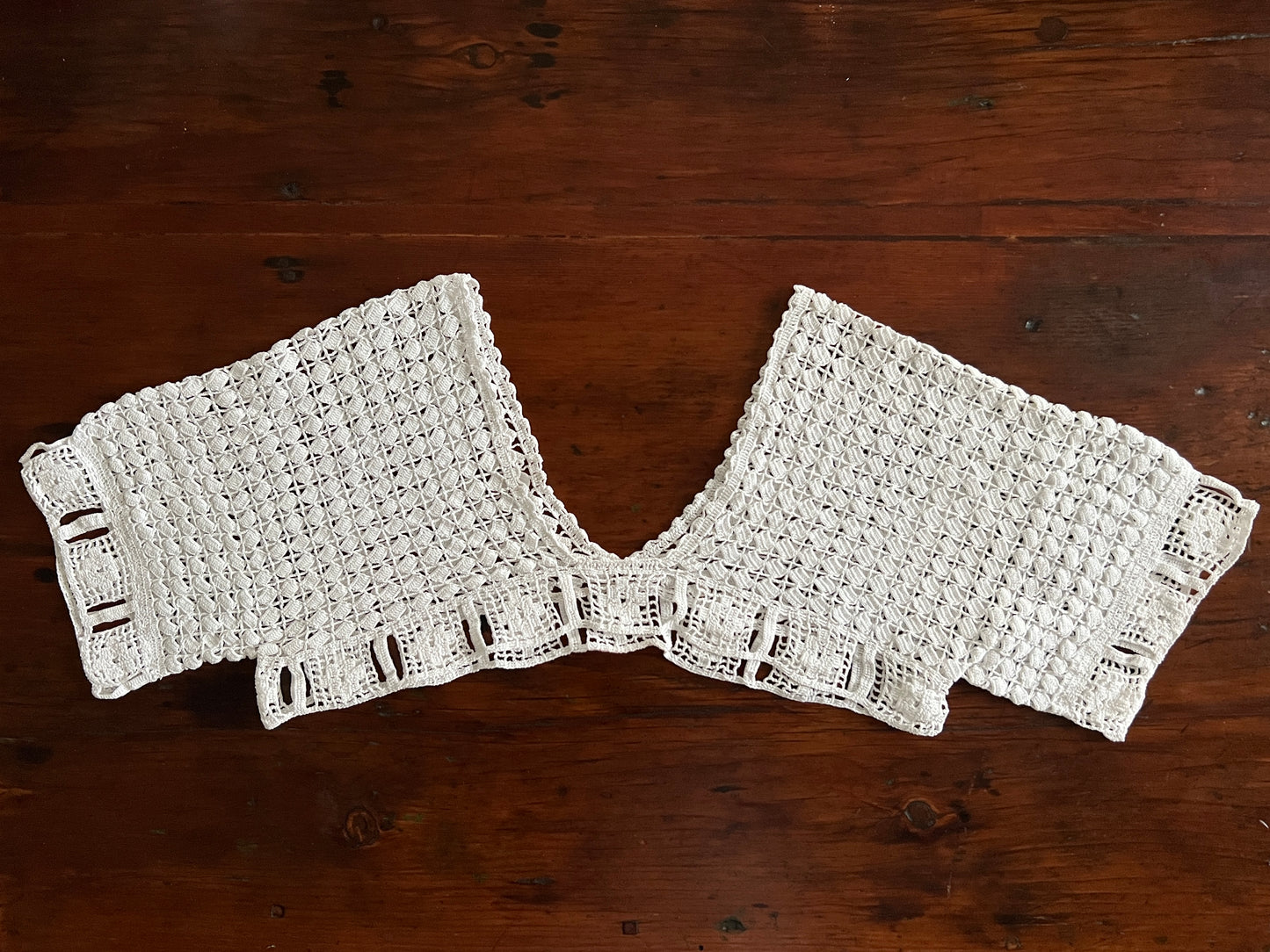 Vintage White Crochet Yoke Bodice Topper