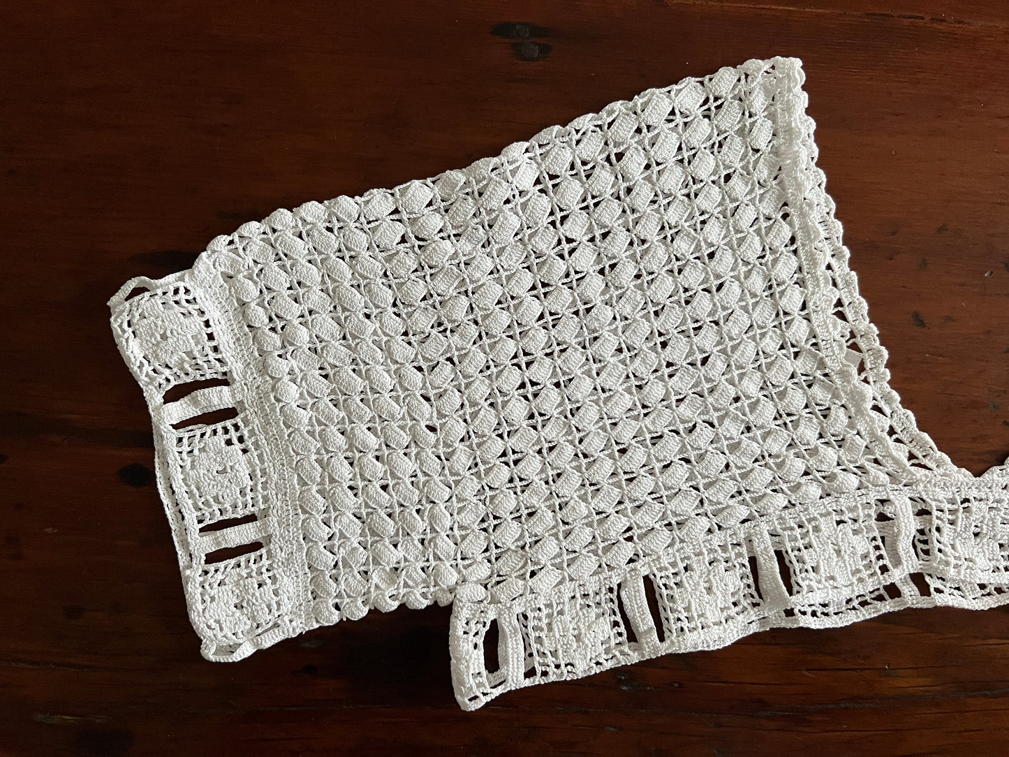 Vintage White Crochet Yoke Bodice Topper