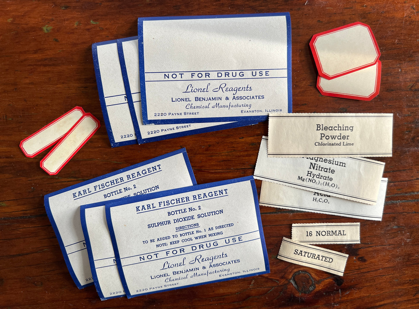 WITH STAMPS - Chemist's Office Ephemera Pack