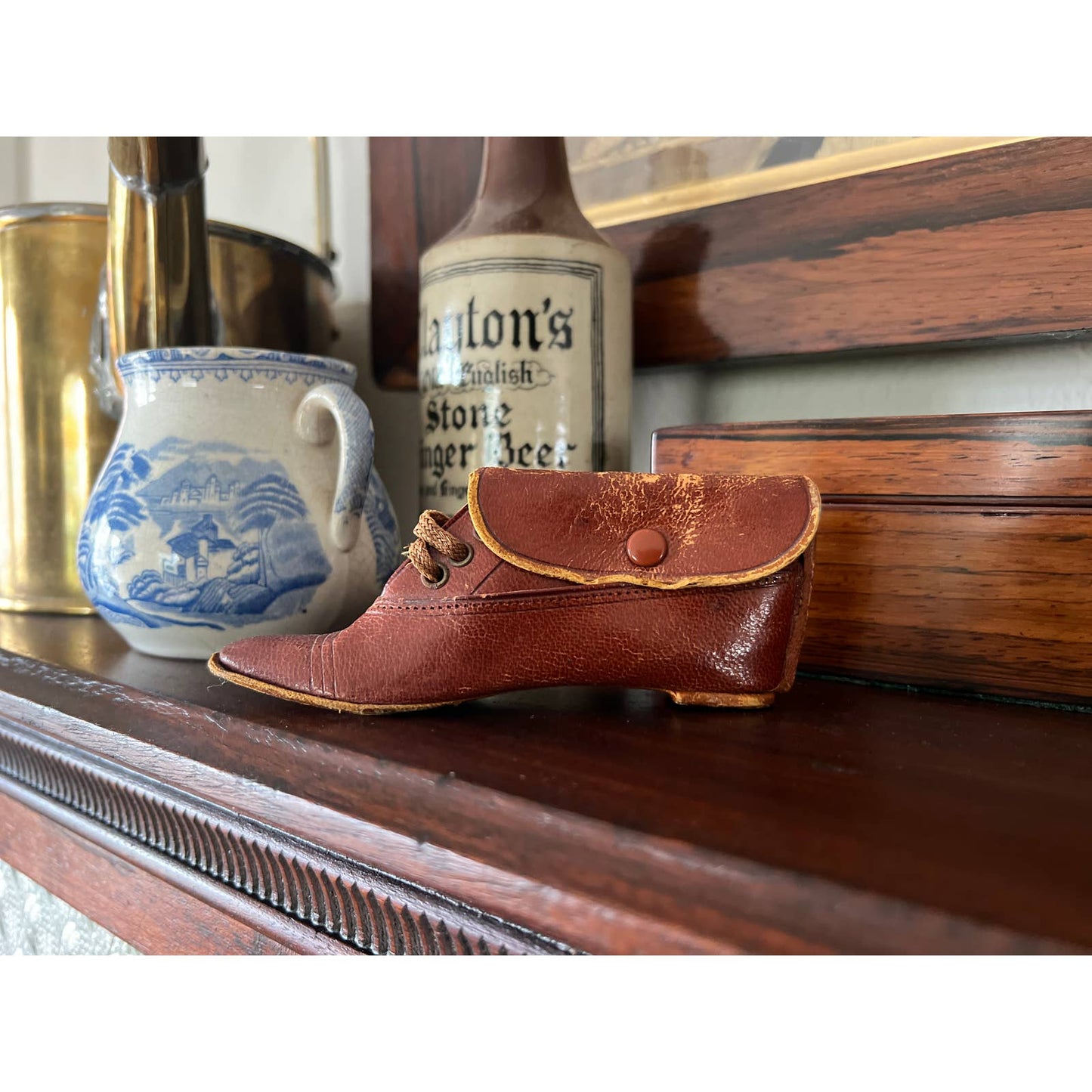 Victorian Leather Novelty Coin Shoe Purse