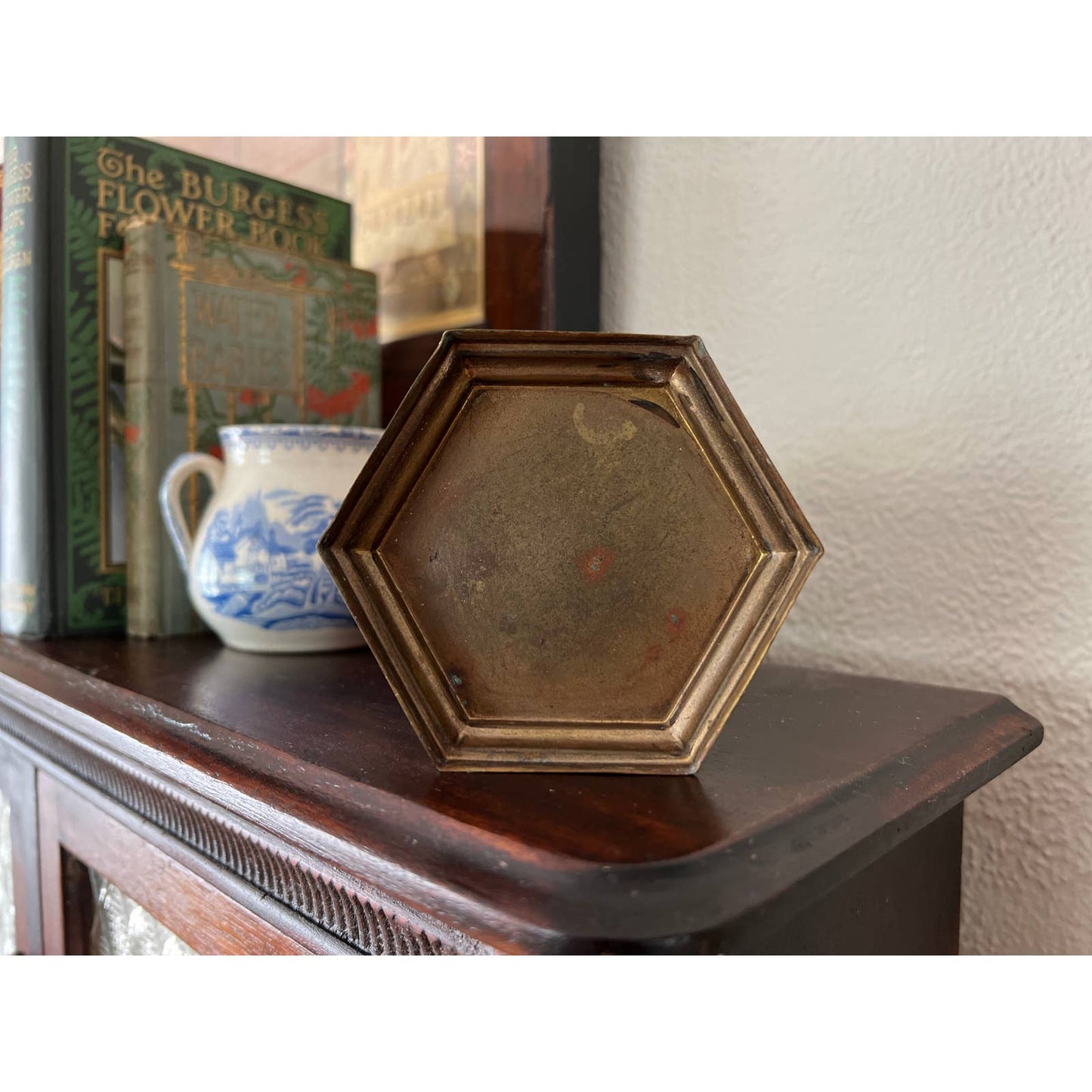 Arts and Crafts Period Hammered Copper Vase with Floral Motif