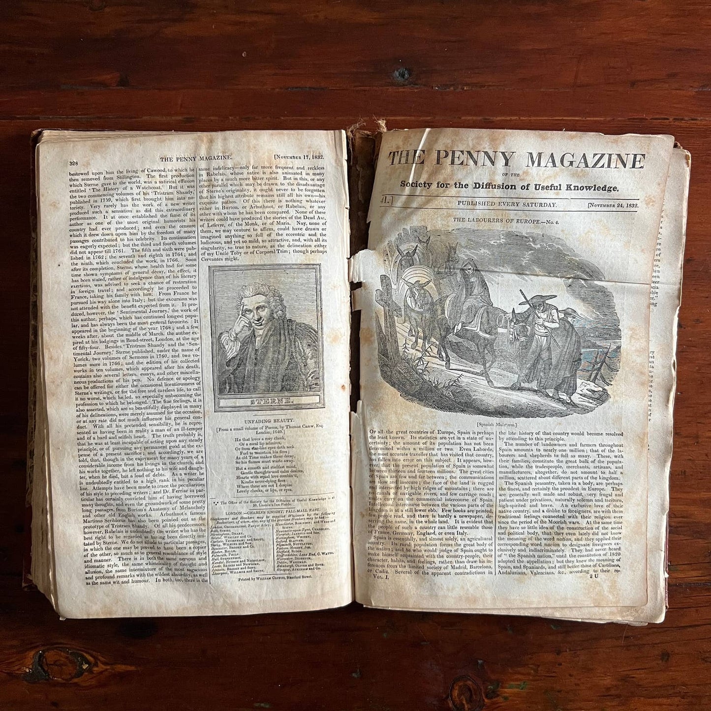 The Penny Magazine - Hardcover Bound Volume 1832