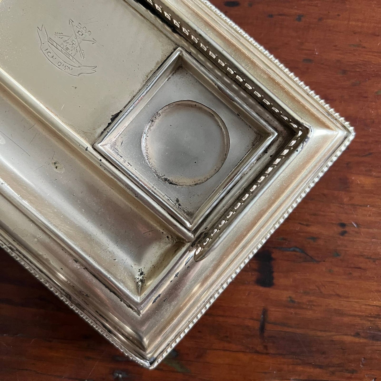 Antique German Inkwell - Ich Dien