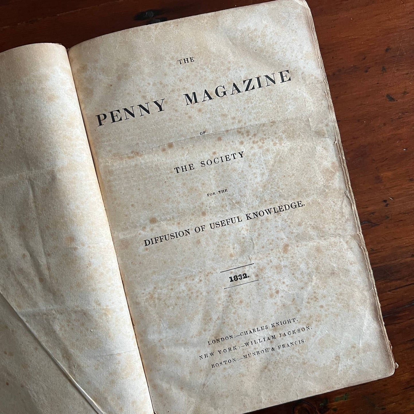 The Penny Magazine - Hardcover Bound Volume 1832