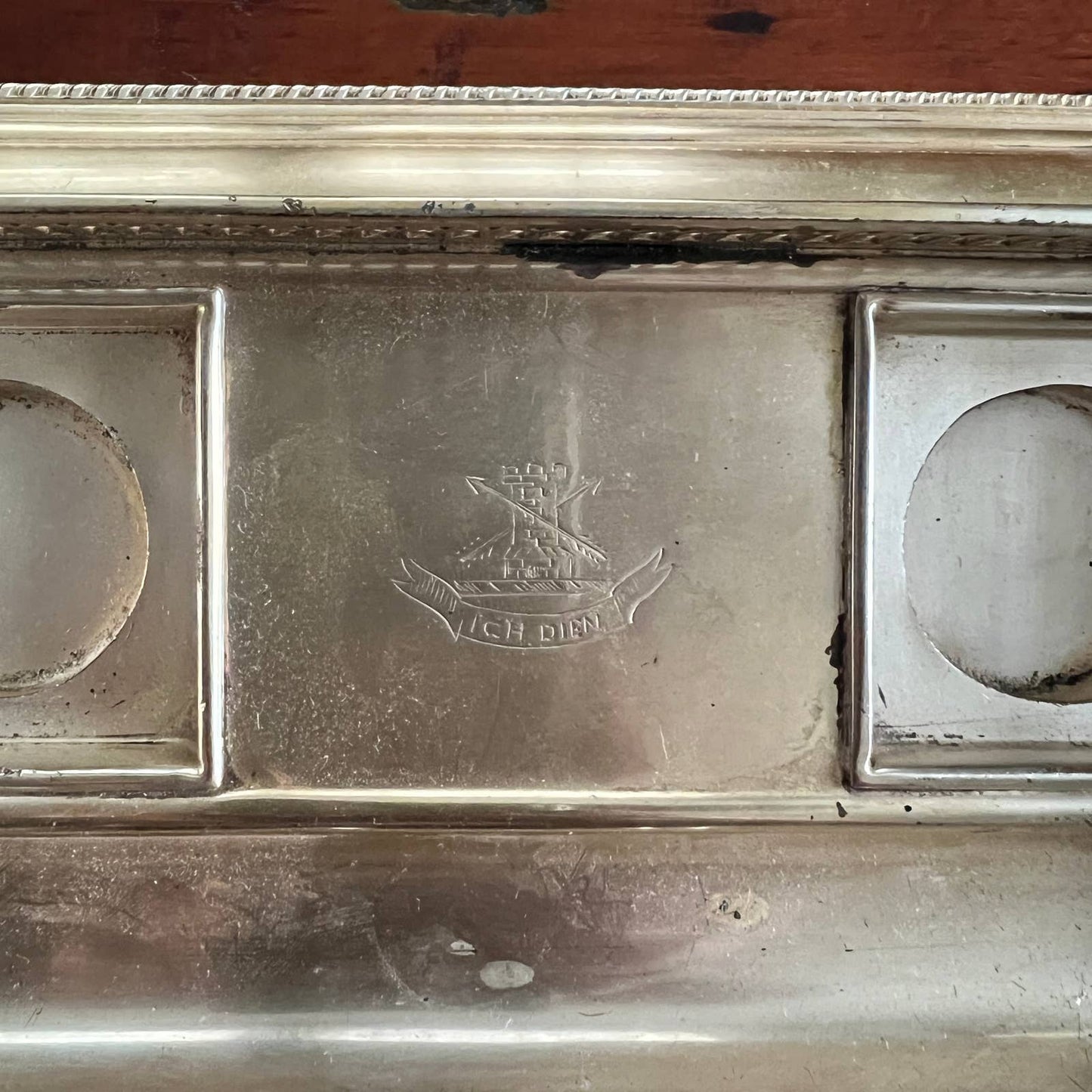 Antique German Inkwell - Ich Dien