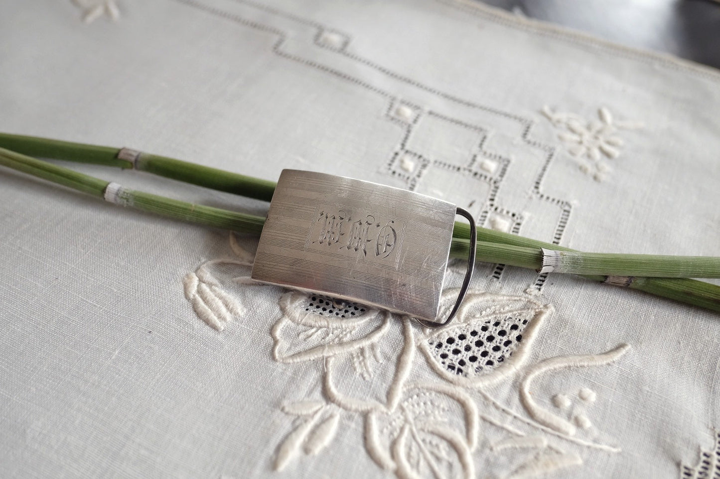 Victorian Sterling Silver Buckle with Monogram