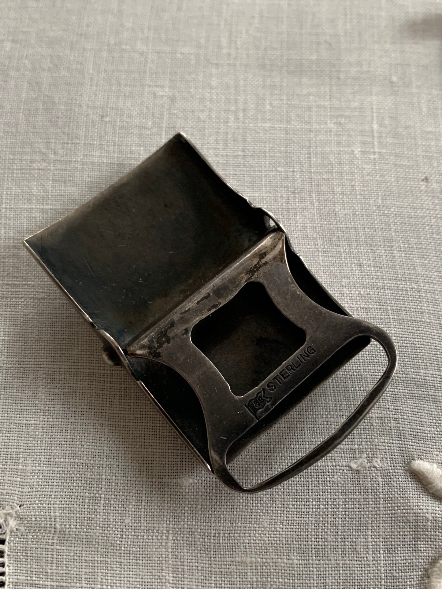 Victorian Sterling Silver Buckle with Monogram