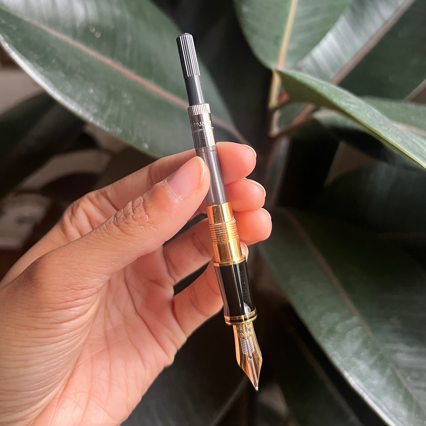 Parker Duofold Fountain Pen Set in Marble Green 18kt Gold M Nib