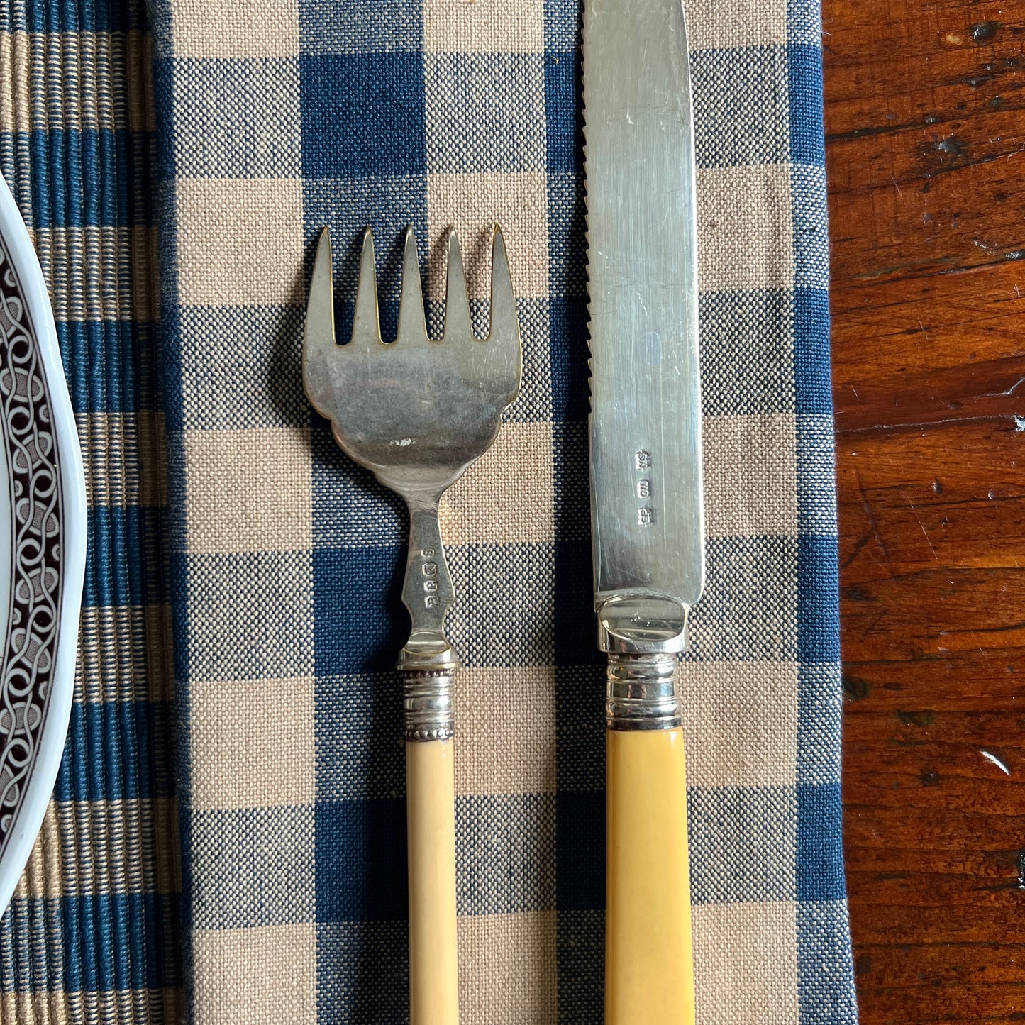 Individual Victorian Fish Serving Fork and Knife Set