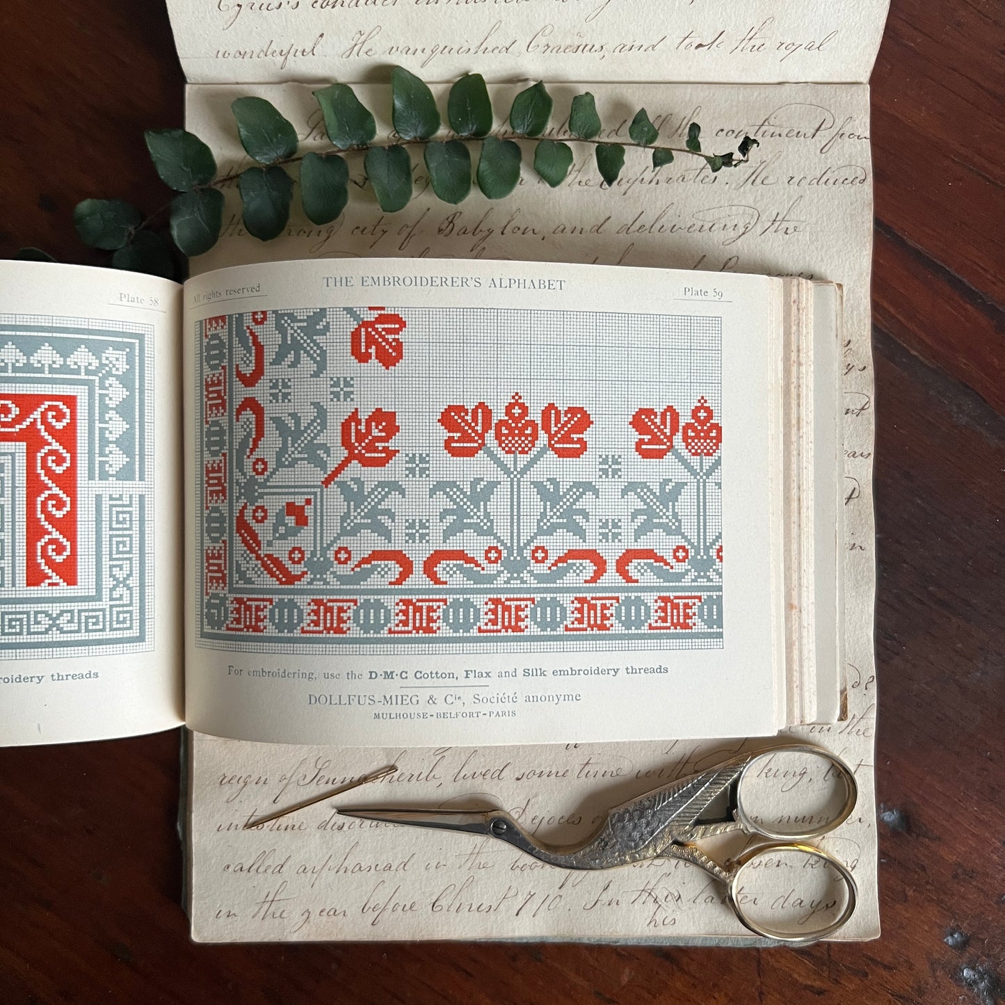 The Embroiderer's Alphabet - DMC Library - Embroidery Pattern Booklet, Monogram Pattern and Designs