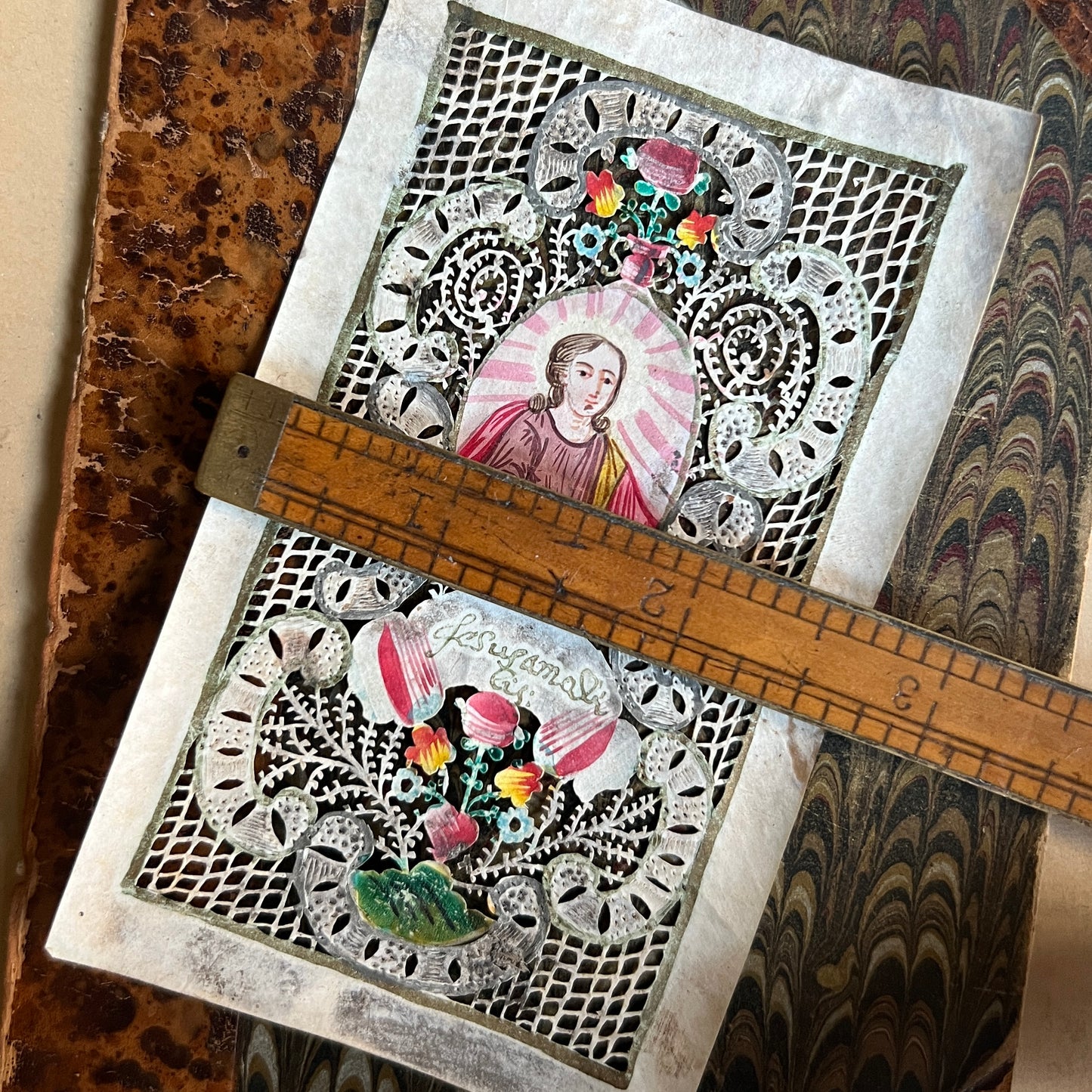 18th Century Canivete - Prayer Card - "Jesus Gamaliel" (Jesu Gamali)