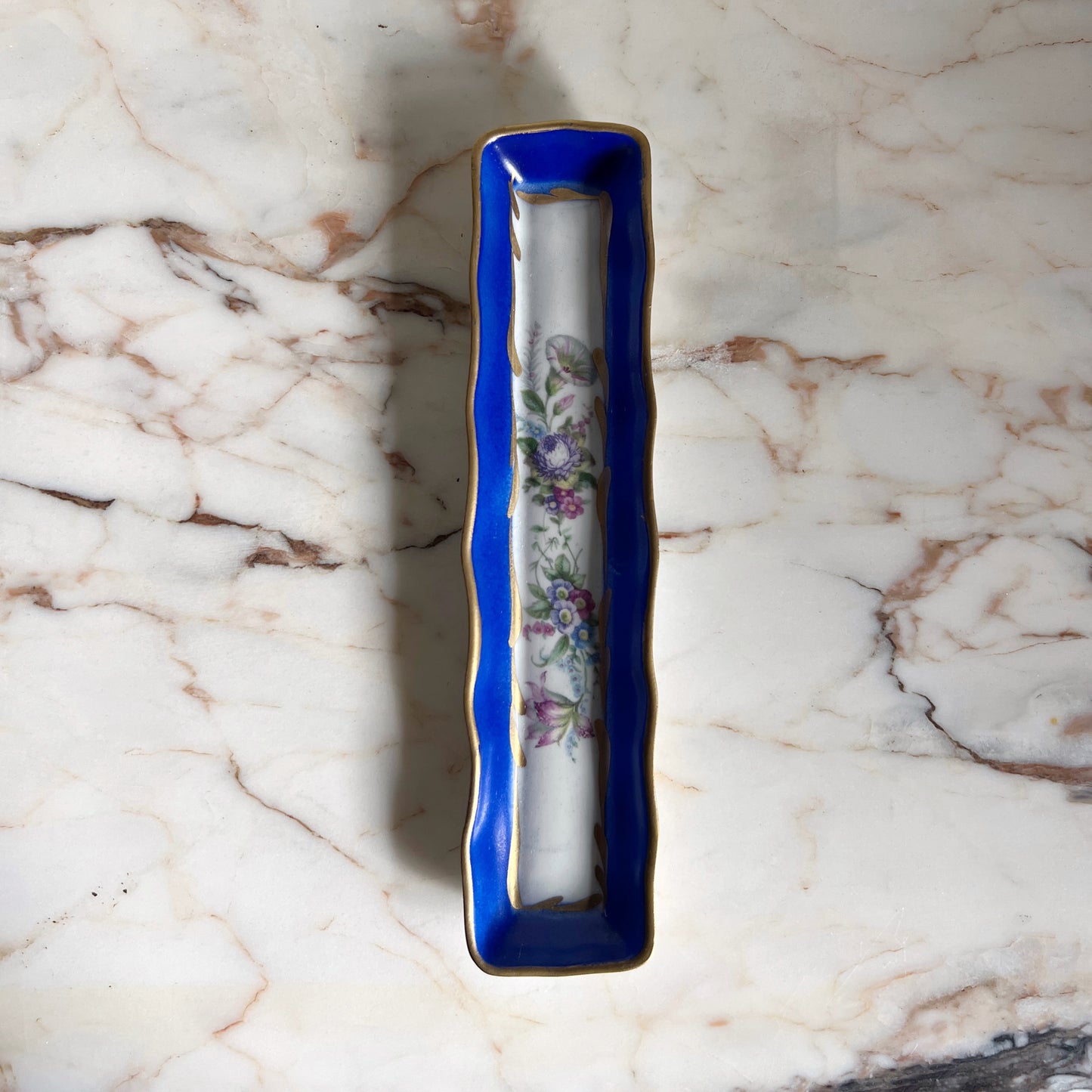 Blue Floral French Pen Tray