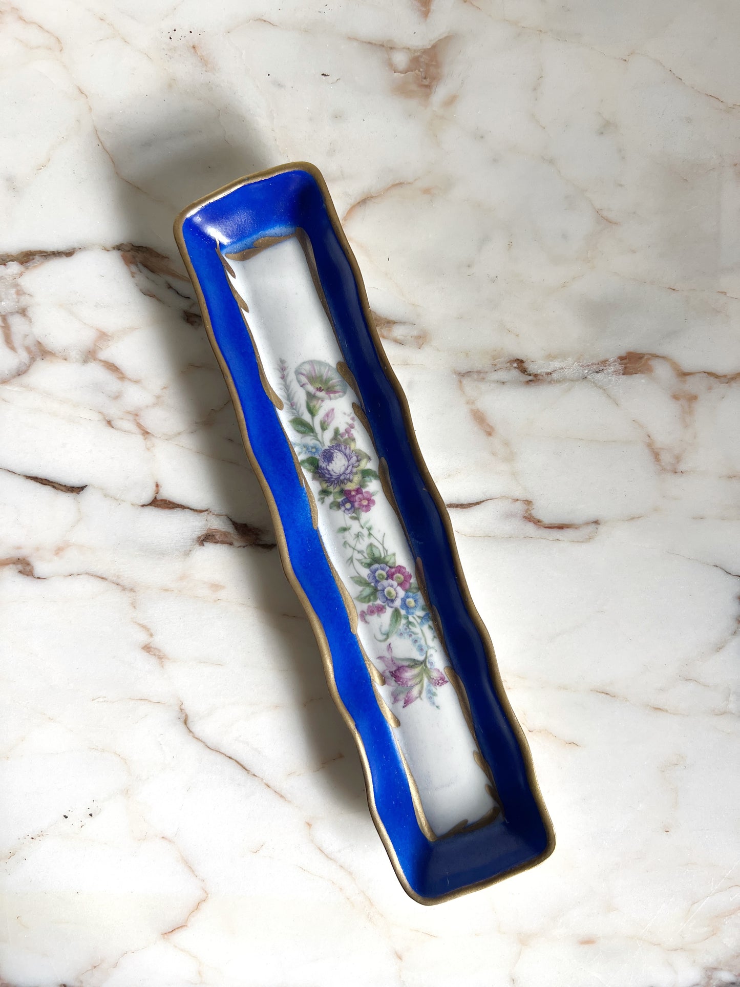 Blue Floral French Pen Tray