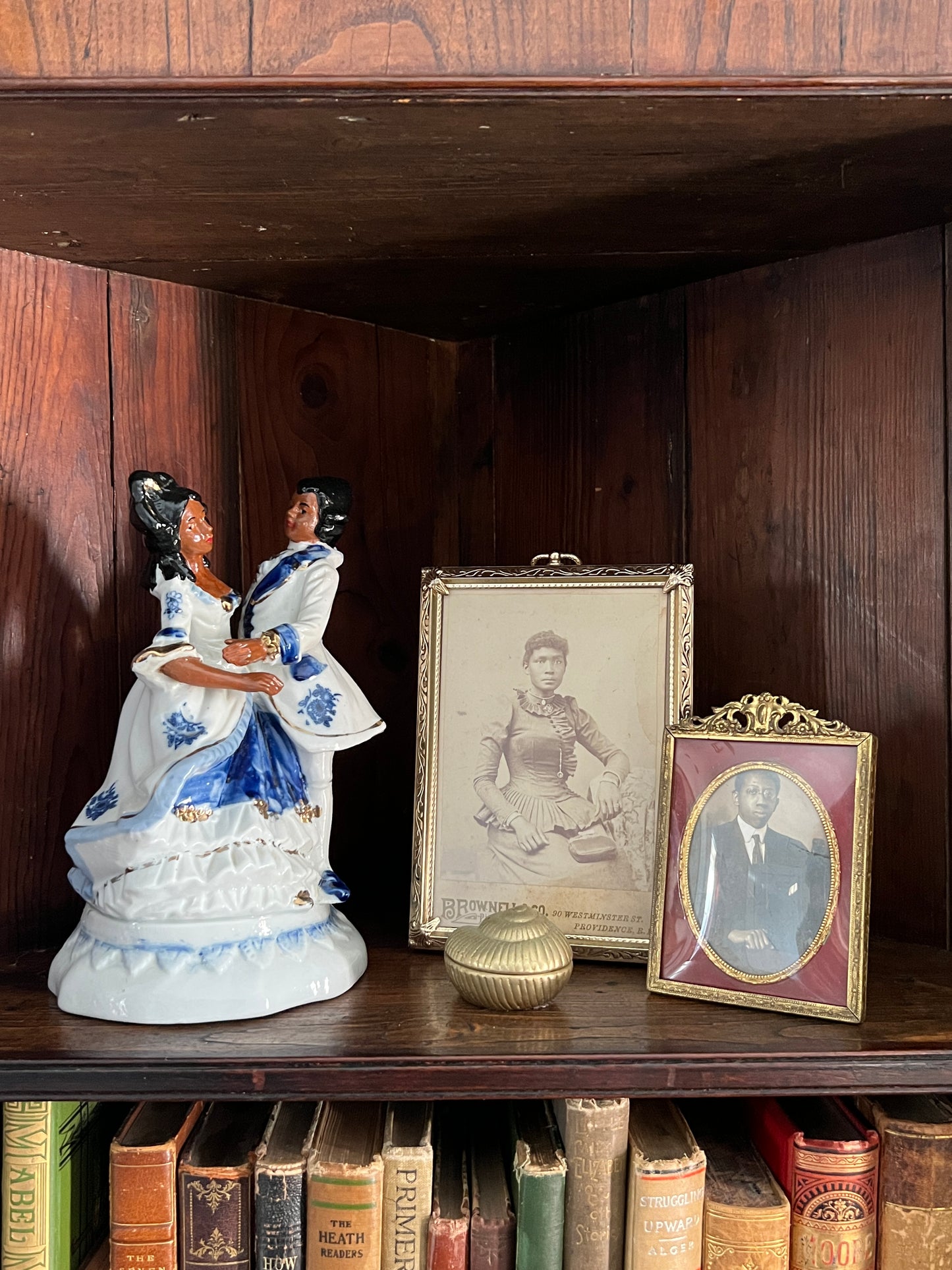 Victorian Revival Style Porcelain Statue of Black Couple - Hollywood Regency