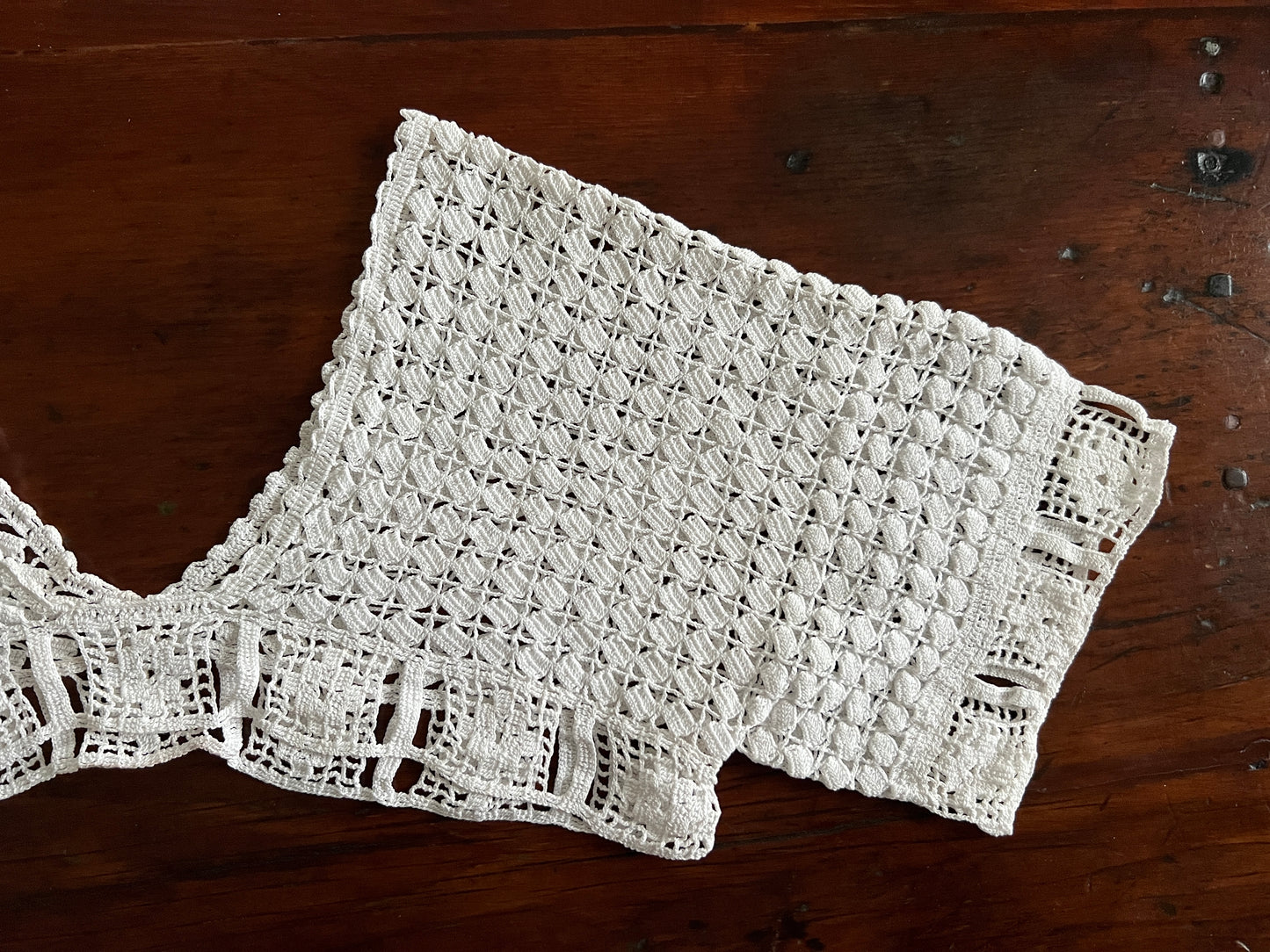 Vintage White Crochet Yoke Bodice Topper
