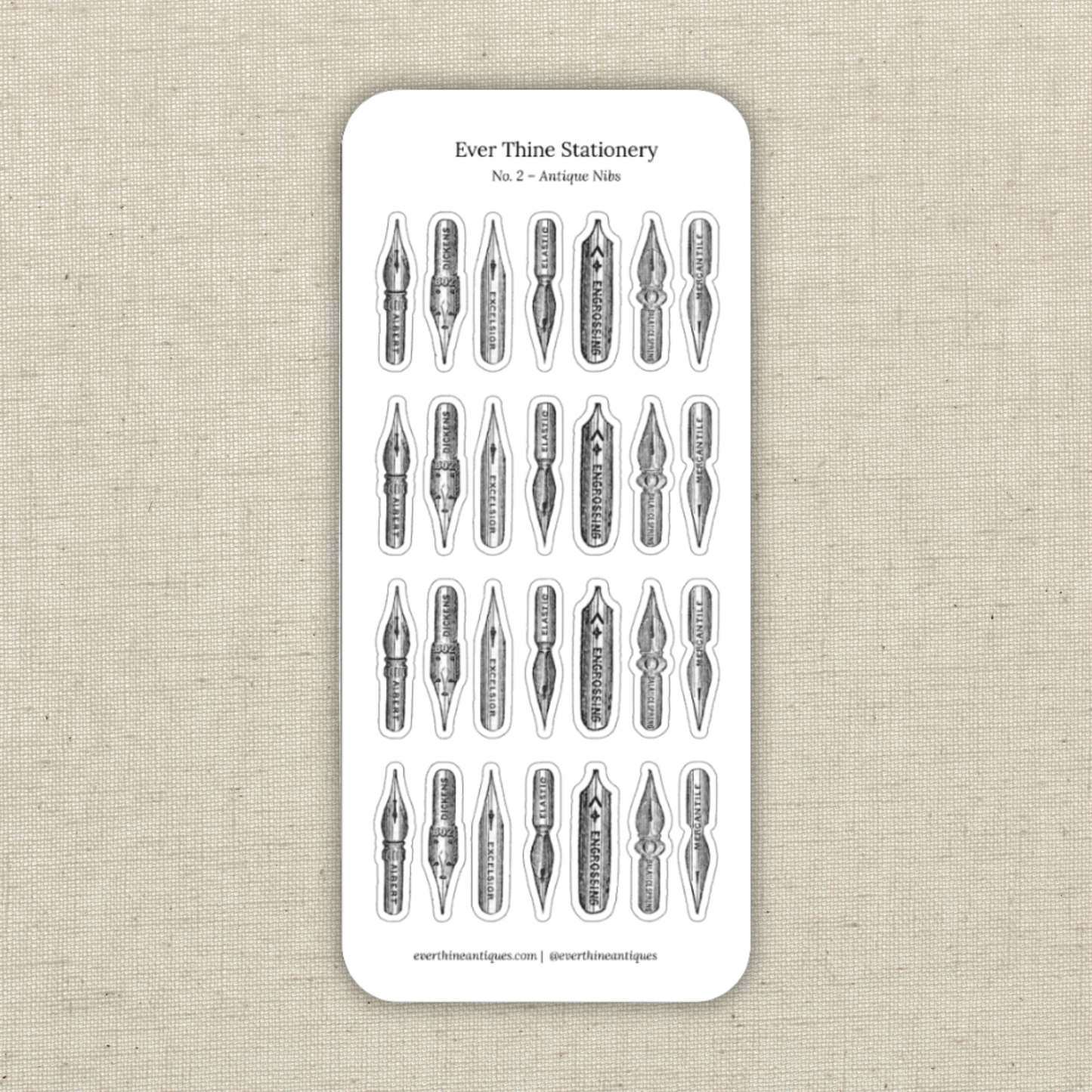 No. 2 - Antique Nibs Sticker Sheet