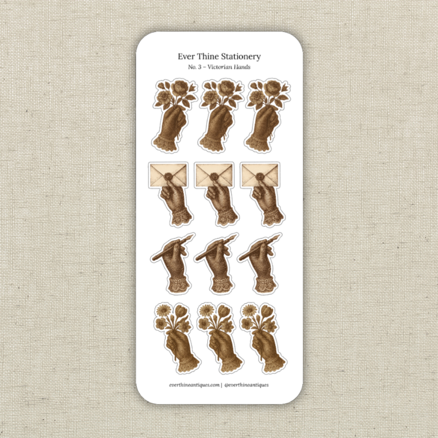 No. 3 - Victorian Hands Sticker Sheet