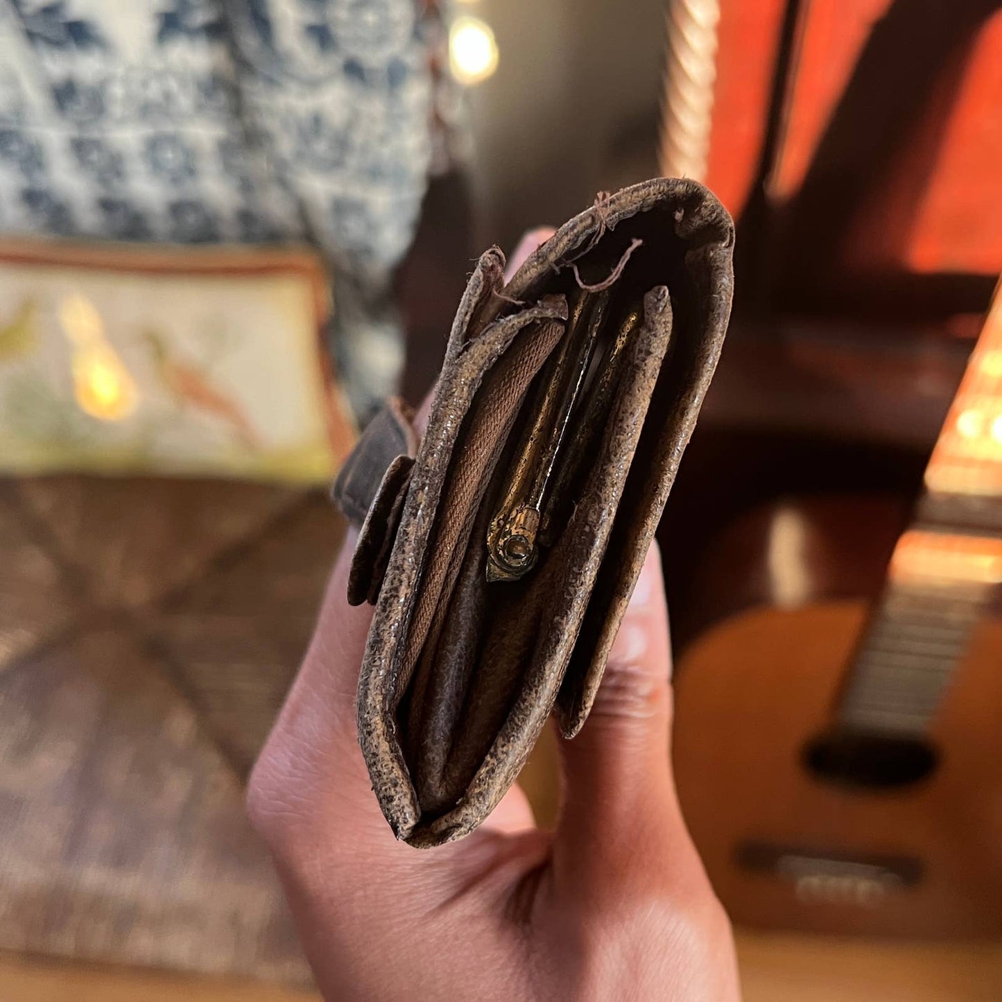 Antique Leather Wallet Clutch