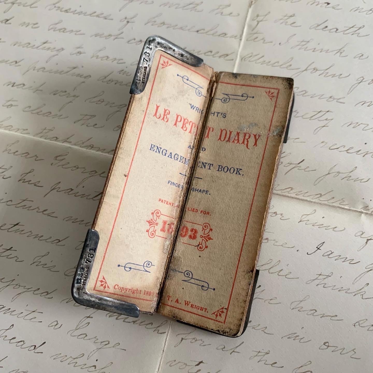 A Victorian Miniature Finger Diary - Wright's Le Petit Diary, 1893