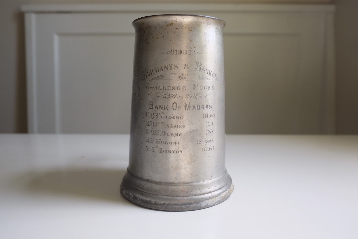 Antique Rowing Tankard - Pewter