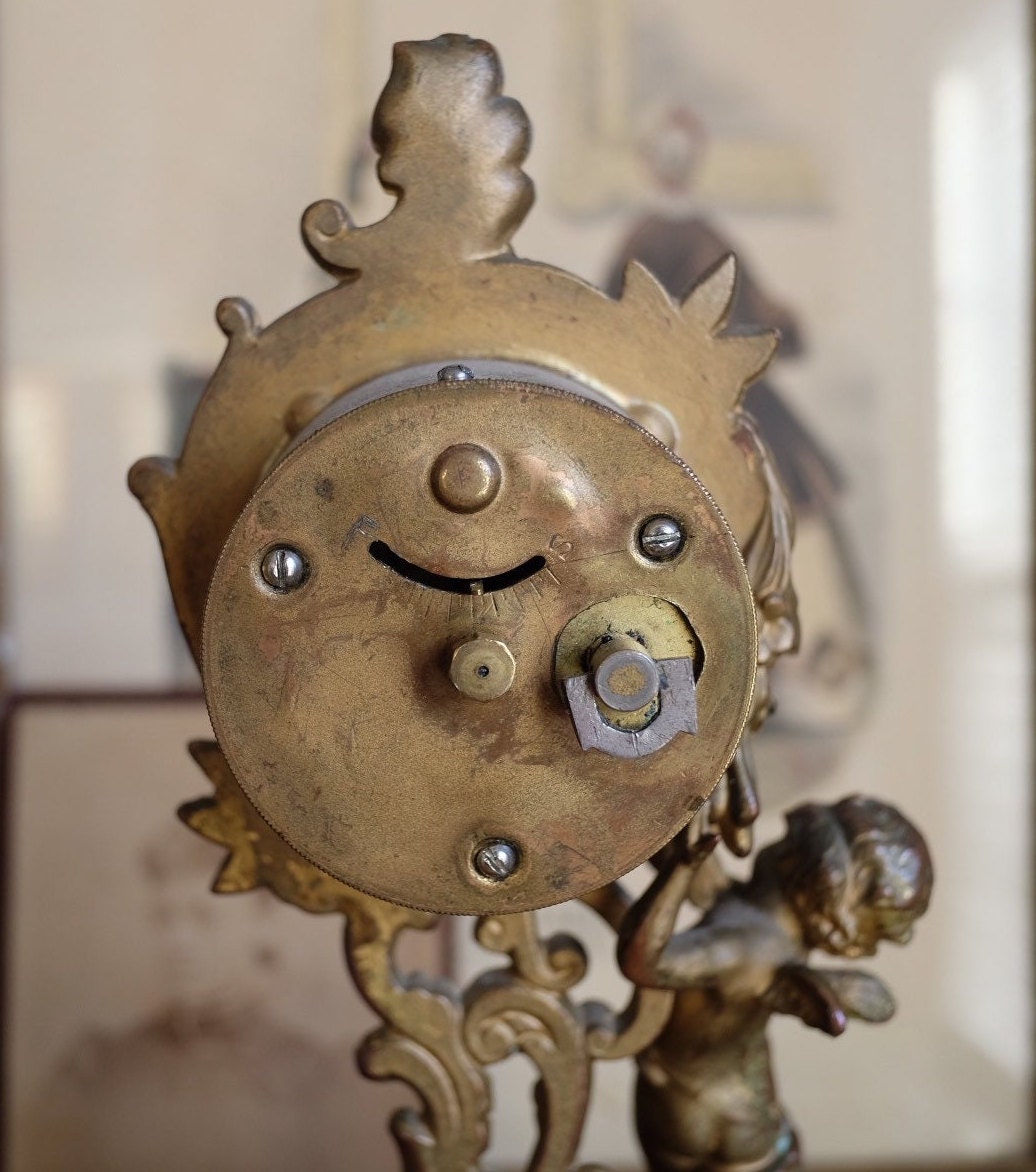 Ansonia Rococo Style Cherub Mantel Clock