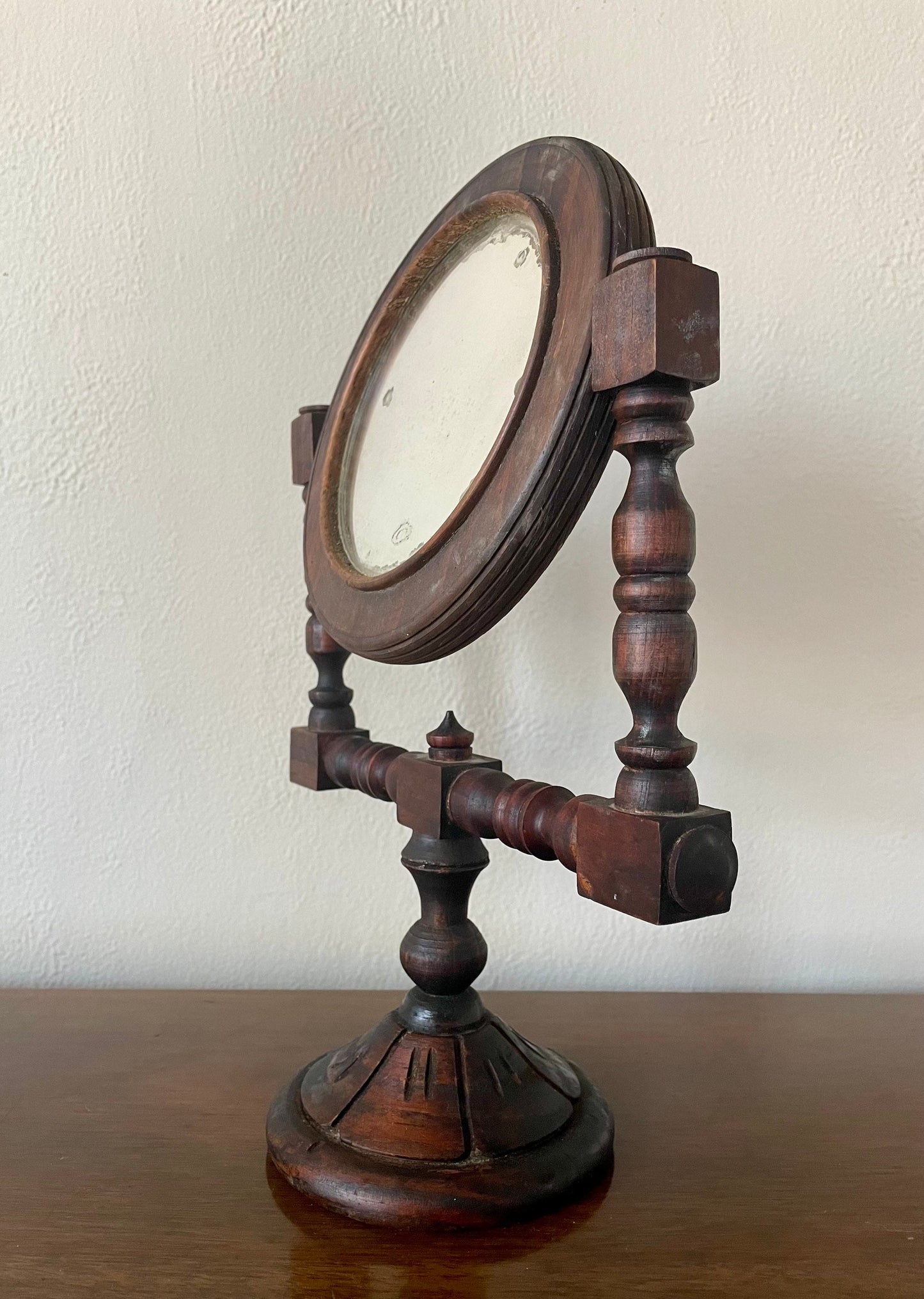 Victorian Wood Shaving Mirror