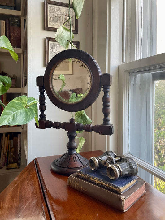 Victorian Wood Shaving Mirror