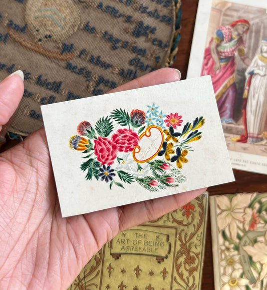Victorian Hand Painted Card