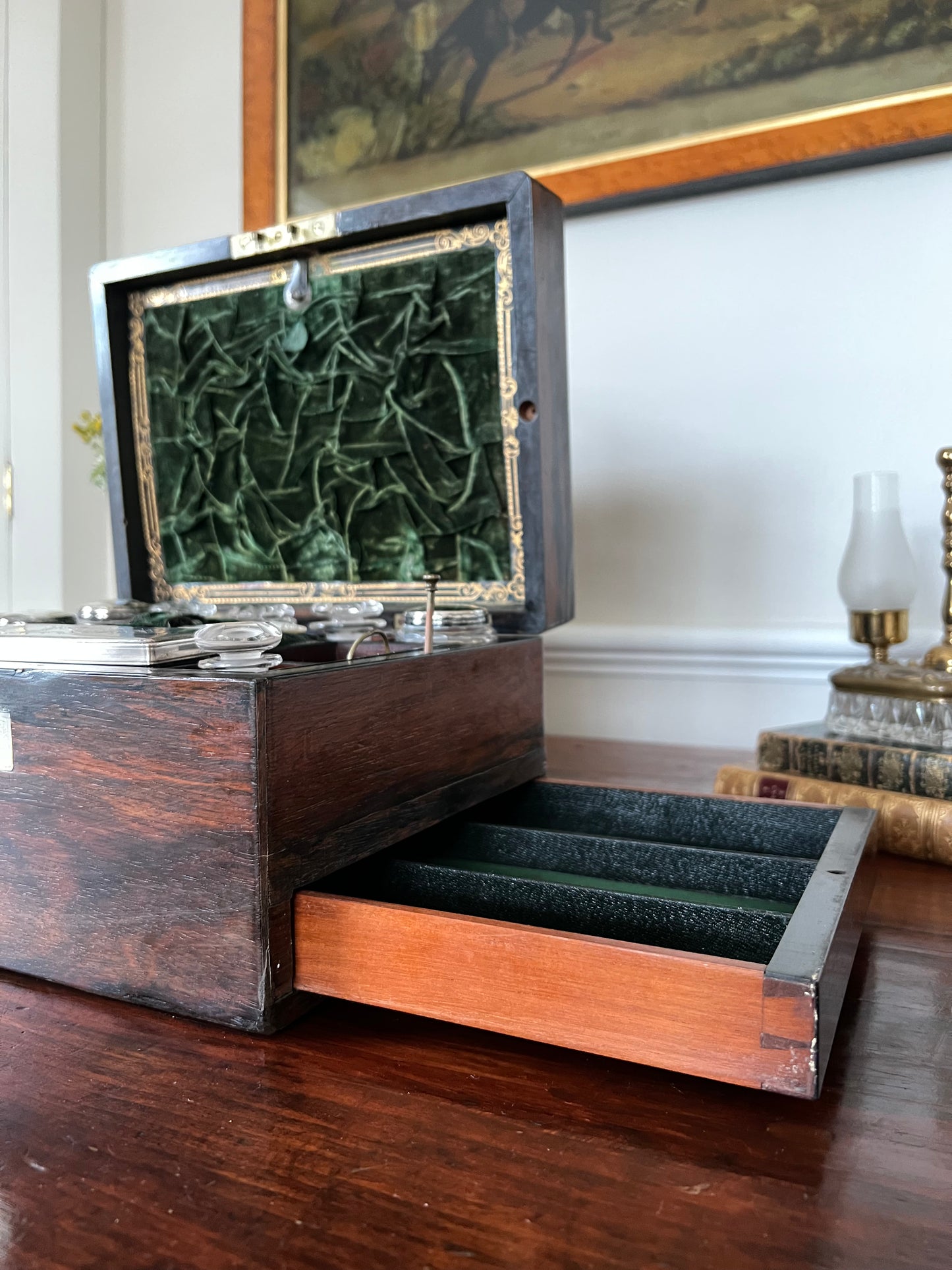 19th Century English Traveling Vanity Dressing Toiletry Case