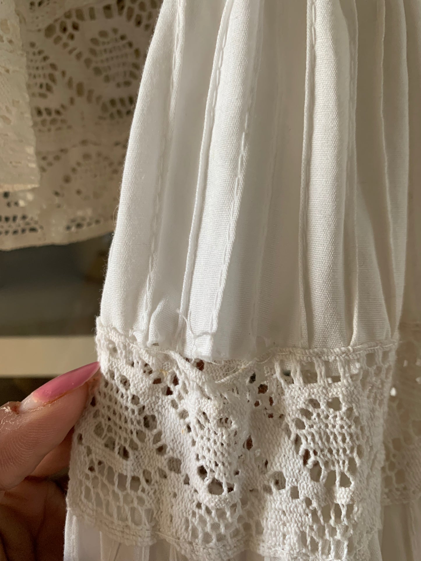 60s/70s White Hippie Dress