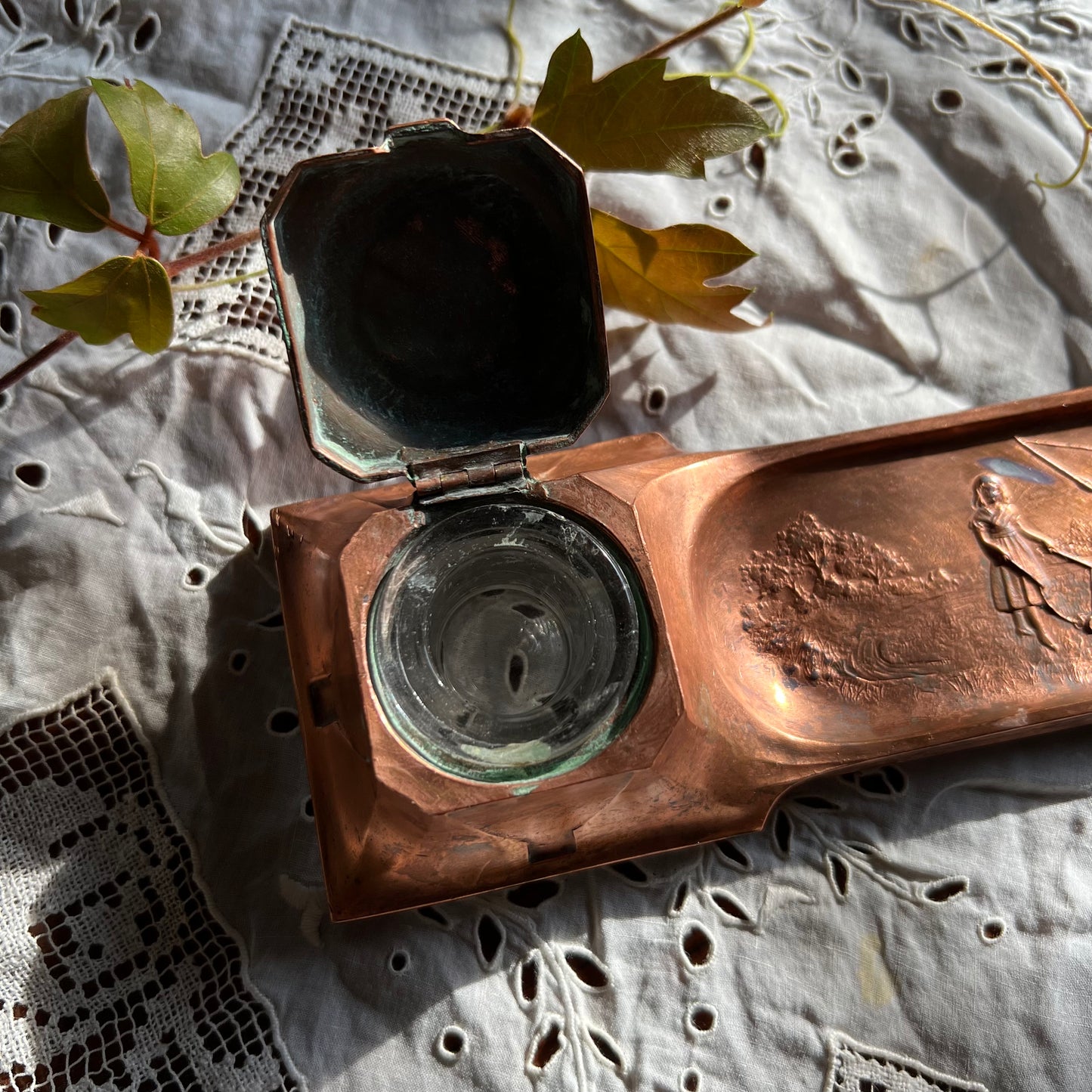 Copper Inkwell - Arts and Crafts